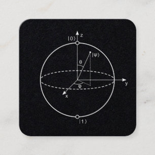 Carte De Visite Carré Sphère de Bloch Physique des bits quantiques (Qu