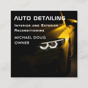 Carte De Visite Carré Sports Auto Détail Nettoyage de voiture Réparation