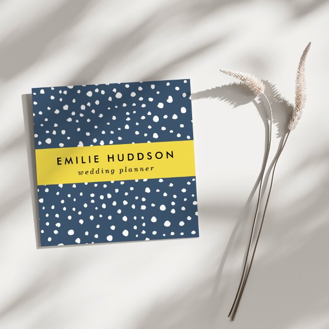 Carte De Visite Carré Spots Dalmatiens Bleus Marine, Points Dalmatiens,  (Créateur téléchargé)