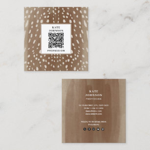 Carte De Visite Carré Spown Spoy Baby Deer Poster de animal QR Code