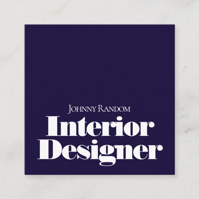 Carte De Visite Carré Style audacieux et minimal (Devant)