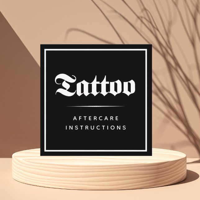 Carte De Visite Carré Style gothique gras Tatouage Instructions d'après- (Créateur téléchargé)