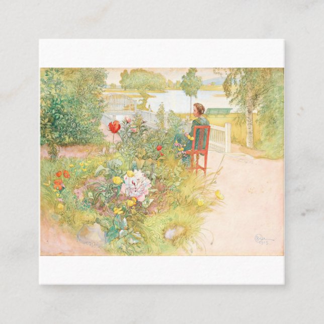 Carte De Visite Carré Summer In Sundborn By Carl Larsson (Devant)