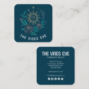 Carte De Visite Carré Sun Moon & Rose Magique Boho CUSTOM Médias sociaux