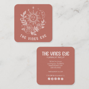 Carte De Visite Carré Sun Moon & Rose Magique Boho CUSTOM Médias sociaux