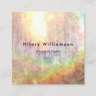 Carte De Visite Carré Sunlit Pastel Rainbow Grunge