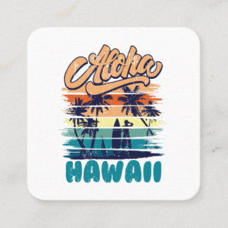 Carte De Visite Carré Surf - Aloha Hawaii