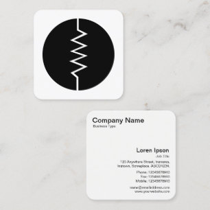 Carte De Visite Carré Symbole cerclé de résistance - noir et blanc