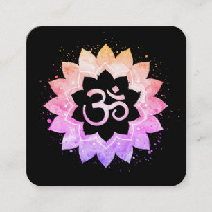 Carte De Visite Carré *~* Symbole de Fleur de Lotus du Nouvel Age Mandal
