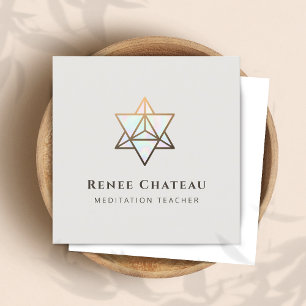 Carte De Visite Carré Symbole de géométrie sacrée Merkaba