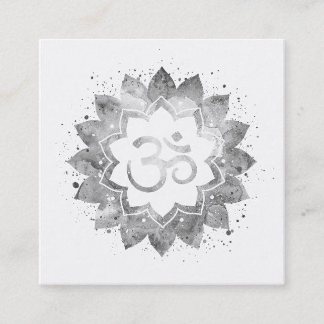 Carte De Visite Carré *~* SYMBOLE DE GUÉRISON DE L'ÉNERGIE Lotus Mandala (Devant)