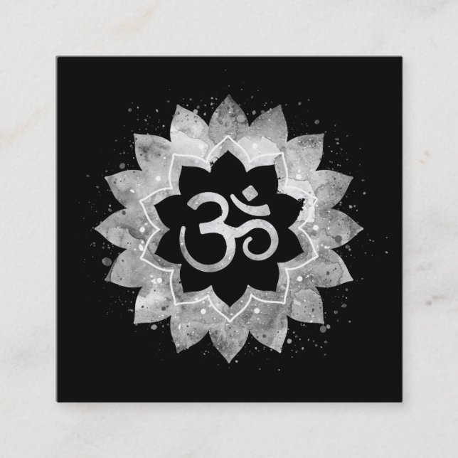Carte De Visite Carré *~* SYMBOLE DE GUÉRISON DE L'ÉNERGIE Lotus Mandala (Devant)