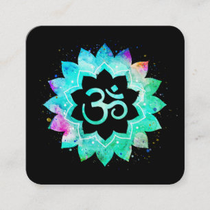 Carte De Visite Carré *~* Symbole du guérisseur de yoga Lotus Flower Ma