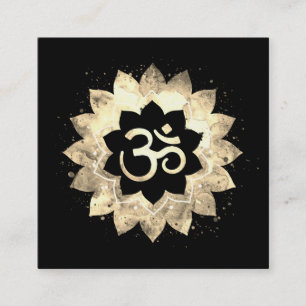 Carte De Visite Carré *~* Symbole Om de Mandala Lotus