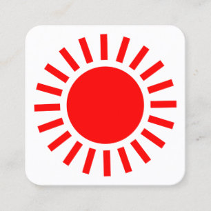 Carte De Visite Carré Symbole Sun 02 - Rouge sur blanc