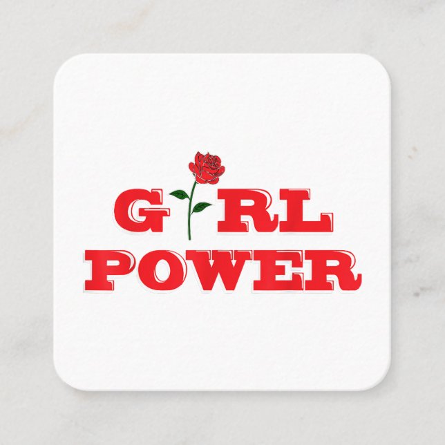 Carte De Visite Carré T-shirt Girl Power - Femmes féministes fantastique (Devant)