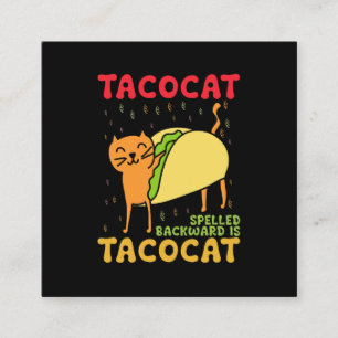 Carte De Visite Carré Tacocat épelé à l'envers Tacos Chats Cinco De Mayo