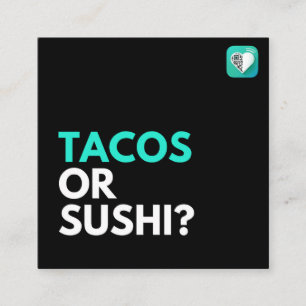 CARTE DE VISITE CARRÉ TACOS OU SUSHI