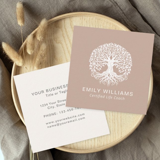 Carte De Visite Carré Tan Celtic Tree Coach (Créateur téléchargé)