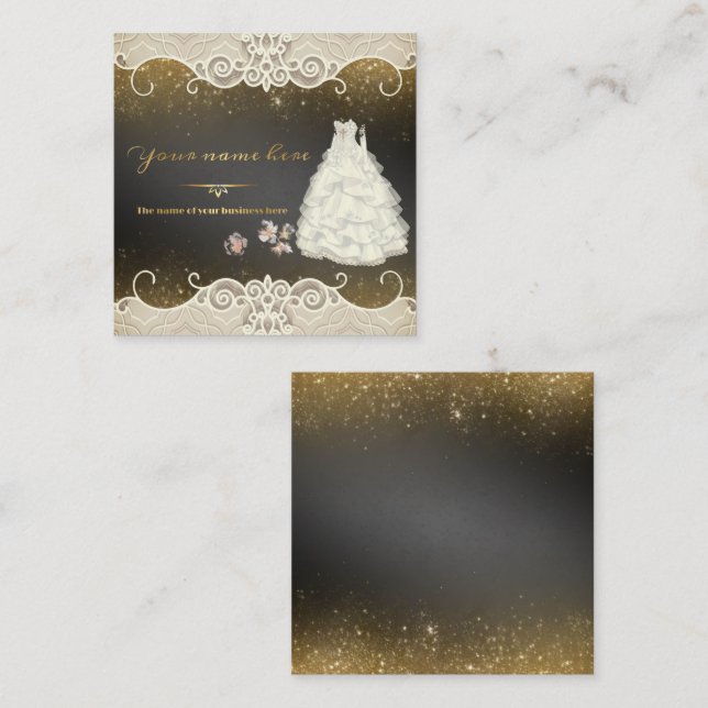 Carte De Visite Carré tarjeta personalizada de negocios de boda (Devant / Derrière)