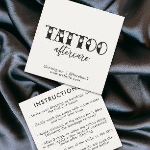 Carte De Visite Carré Tatouage Artiste Professionnel Instructions pour l