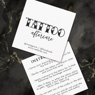 Carte De Visite Carré Tatouage Artiste Professionnel Instructions pour l