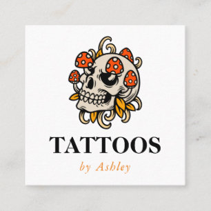 Carte De Visite Carré Tattoo Artist Ajoutez Votre Crâne Créatif Sur Les 
