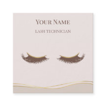 Technicien de cils QR code Beige et Or de Luxe