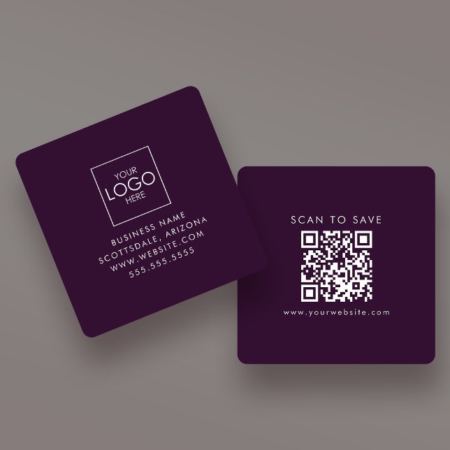 Carte De Visite Carré Téléchargez votre logo générateur de code QR perso (Créateur téléchargé)