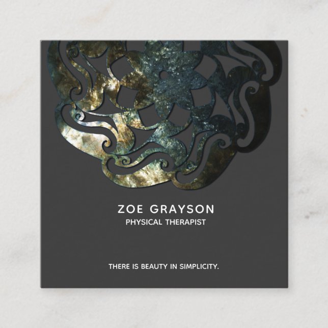 Carte De Visite Carré Temple intérieur Mandala (Devant)