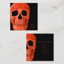 Tête de crâne gothique Neon Orange Black Tattoo Sh
