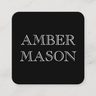 Carte De Visite Carré Texte classique Simple Minimaliste