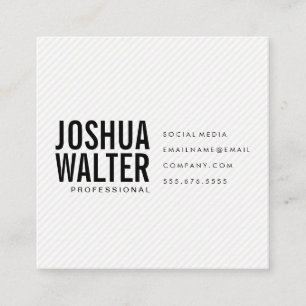 Carte De Visite Carré Texte en gras simple avec bandes