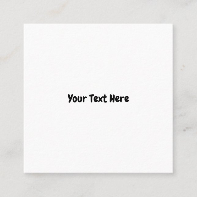 Carte De Visite Carré Texte personnalisé (Devant)
