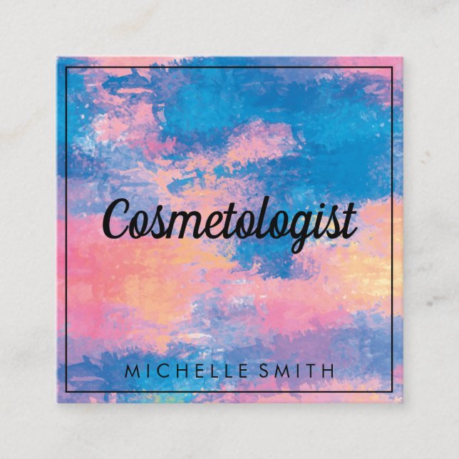 Carte De Visite Carré Texture aquarelle (Devant)