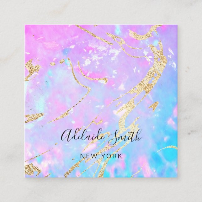 Carte De Visite Carré texture arrière - plan opale violette (Devant)