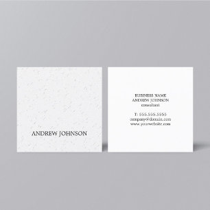 Carte De Visite Carré Texture épurée minimaliste Consultant en gris clai