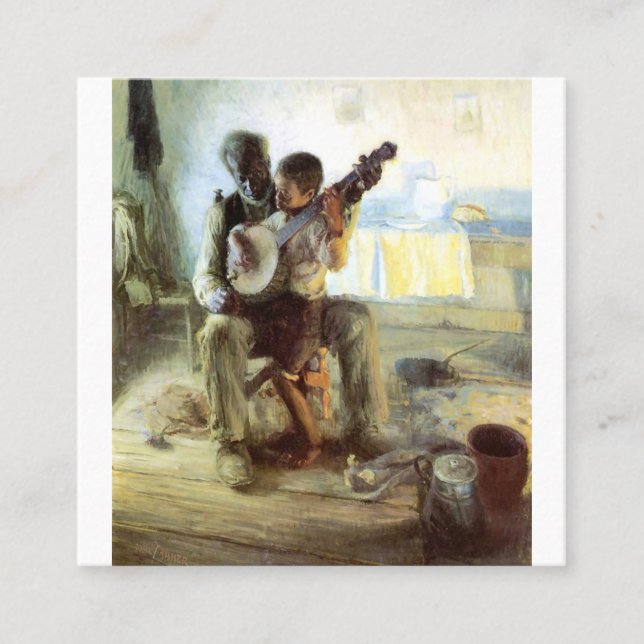 Carte De Visite Carré The Banjo Lesson By Henry Ossawa Tanner (Devant)