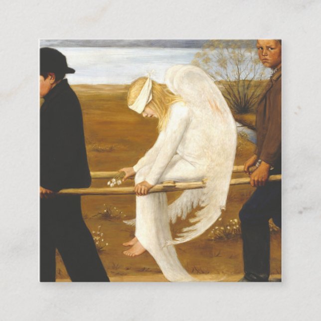 Carte De Visite Carré The Wounded Angel By Hugo Simberg 1903 (Devant)