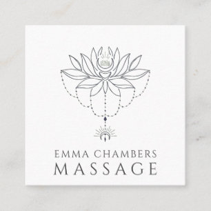 Carte De Visite Carré Thérapeute en massage de la fleur de lotus 