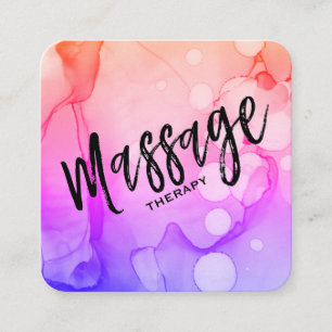 Carte De Visite Carré *~* Thérapie de massage d'aquarelle - Thérapeute d