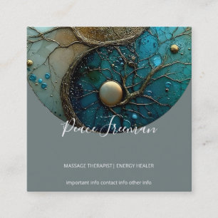 Carte De Visite Carré Tides of Balance Yin Yang Design