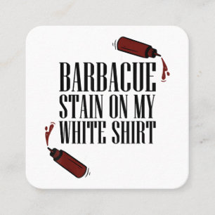 Carte De Visite Carré Tige barbecue sur mon blanc