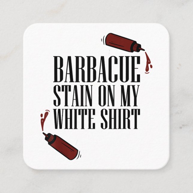 Carte De Visite Carré Tige barbecue sur mon blanc (Devant)