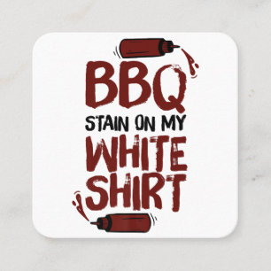 Carte De Visite Carré Tige barbecue sur mon blanc Premium