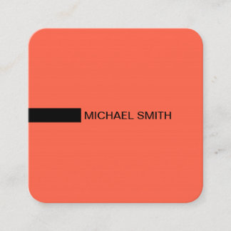 Carte De Visite Carré Tomate moderne minimaliste élégant et noir