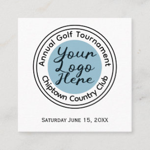 Carte De Visite Carré Tournoi de golf ou événement logo personnalisé