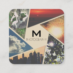 Carte De Visite Carré Traingles géométriques de formes de lentille