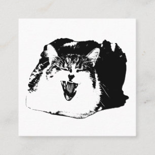 Carte De Visite Carré Travail de Bordure, Signature Meow