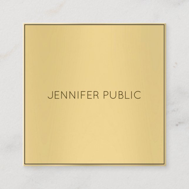 Carte De Visite Carré Trendy Glamor Gold Look Modèle moderne luxe (Devant)